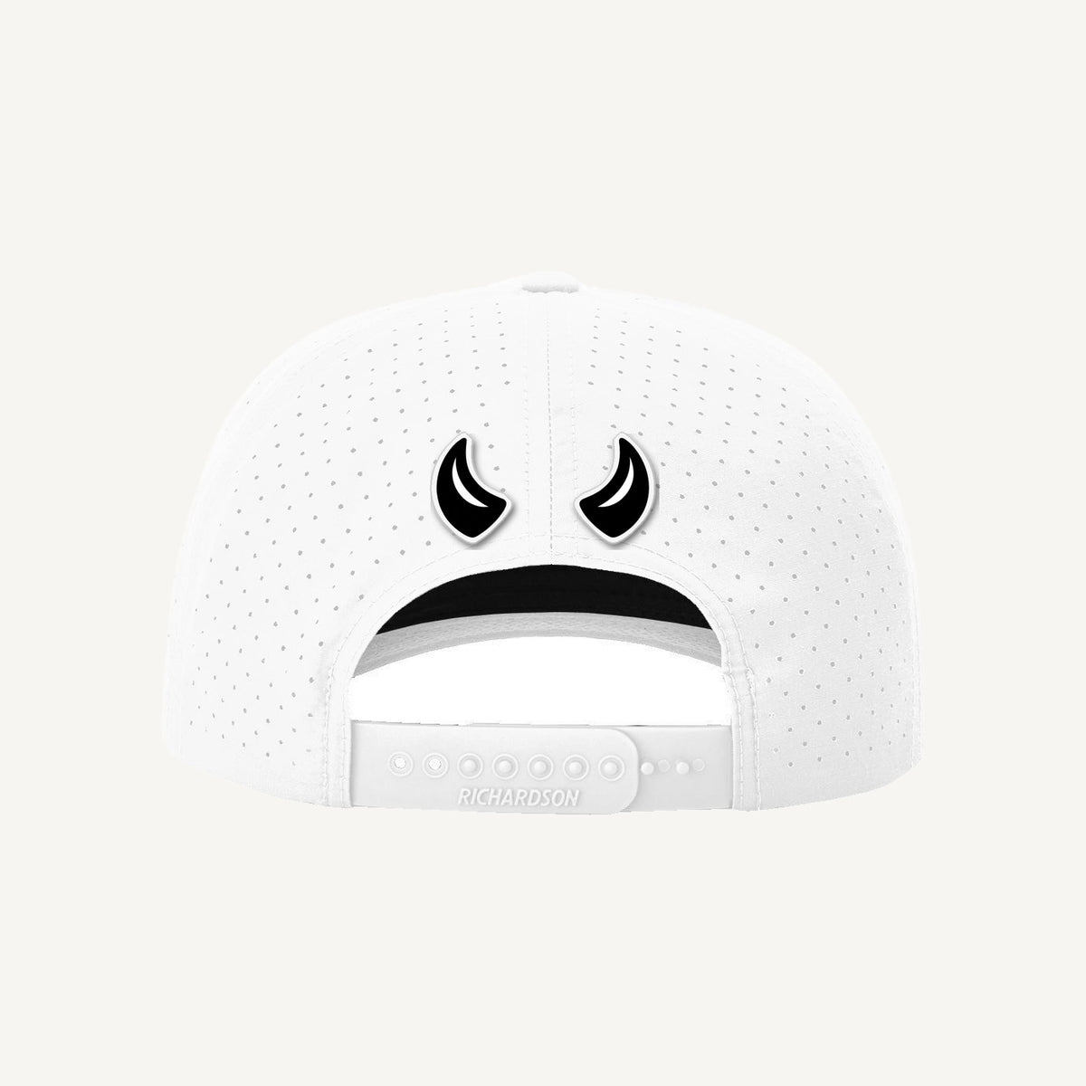 Golf Demons Flag Girl on a Richardson 355 hat in White/White-Black โ back