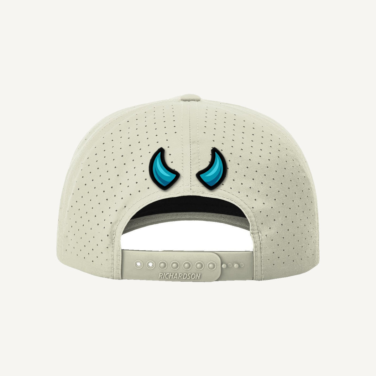 Golf Demons Stone Age on a Richardson 355 hat in Oat Milk/Elmwood-White โ back