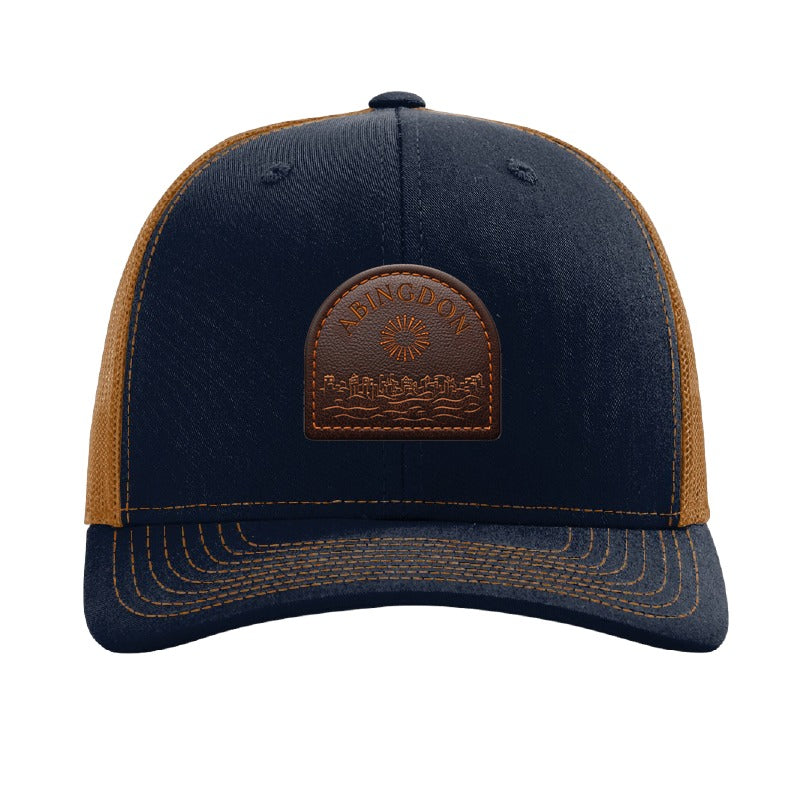 Abingdon skyline patch hat — Navy/Caramel