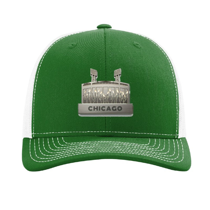 Chicago Soldier Field patch hat — Kelly Green/White