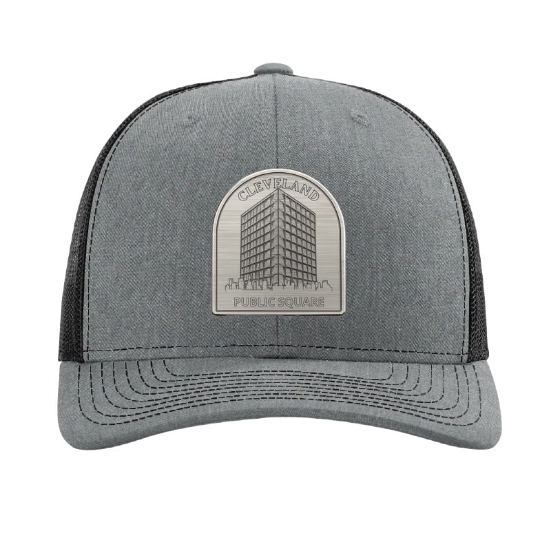 Cleveland Public Square mural patch hat — Heather Grey/Black
