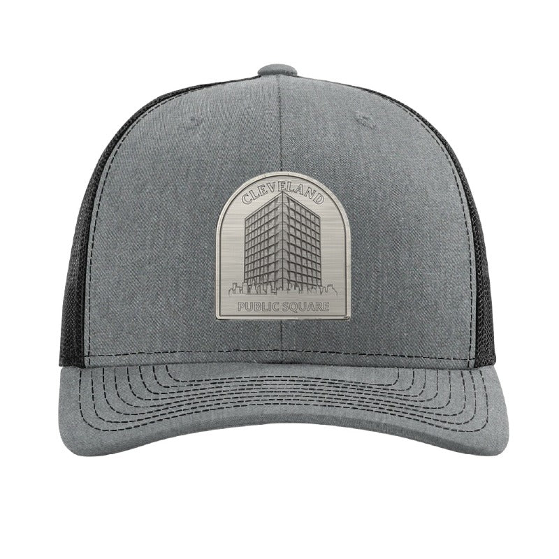 Cleveland Public Square mural patch hat — Heather Grey/Black