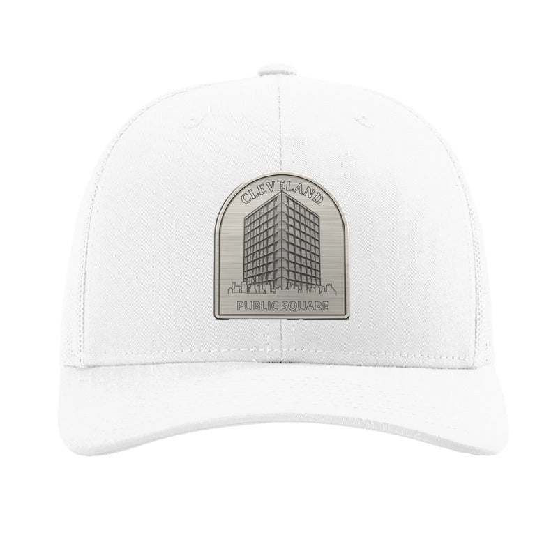 Cleveland Public Square mural patch hat — White