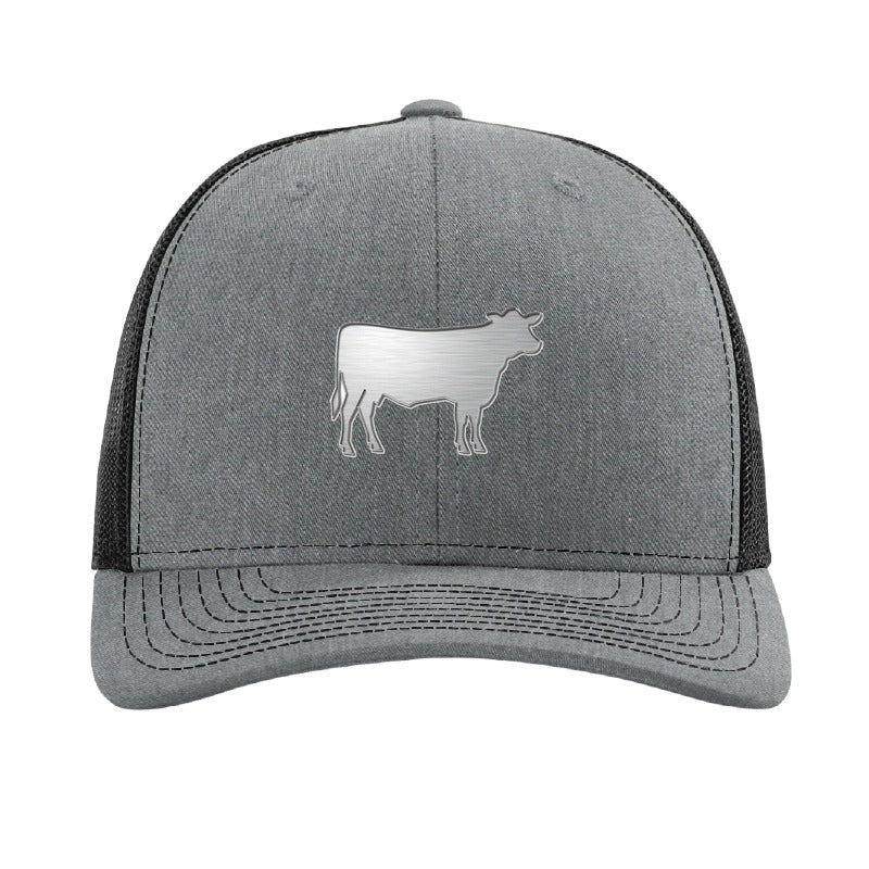 Des Moines prize cow patch hat — Heather Grey/Black