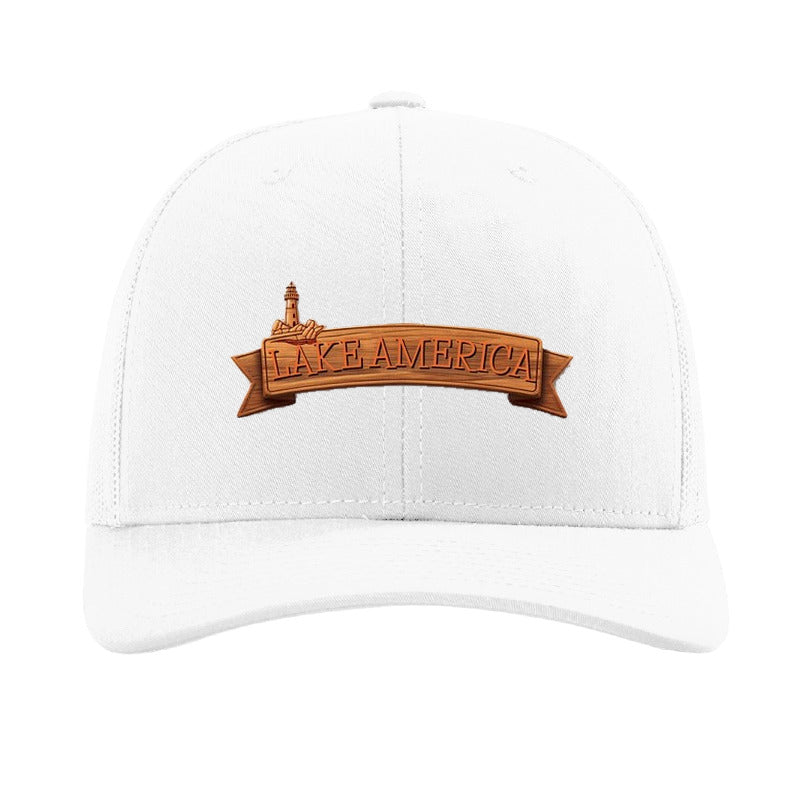 Lake America Ribbon patch hat - White