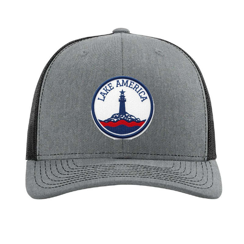 Lake America patch hat — Heather Grey/Black
