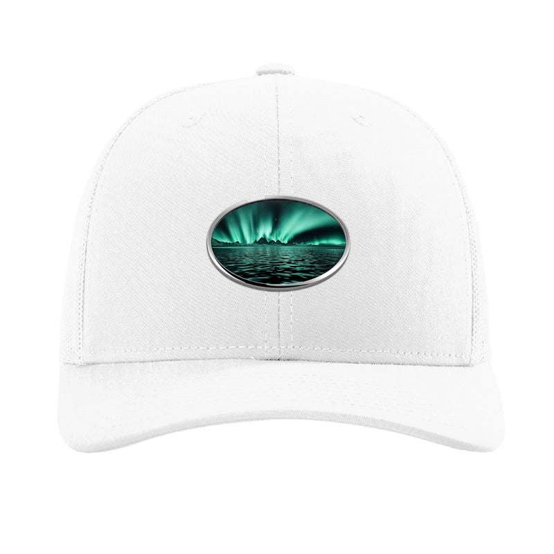 Lake Superior Aurora Trucker Hat — White