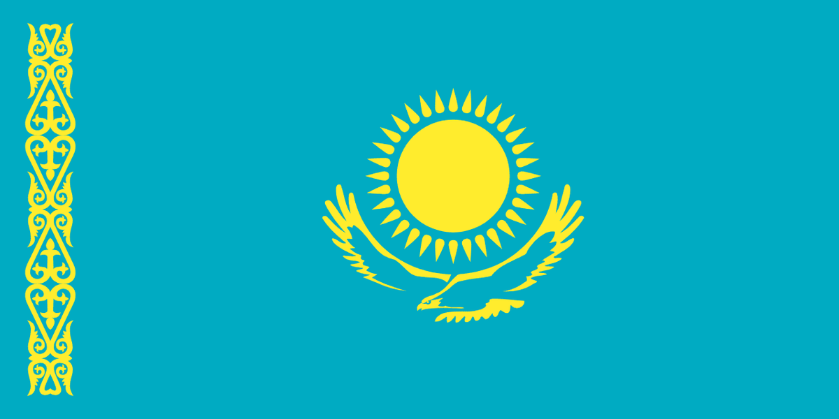 Kazakhstan flag side patch for hats