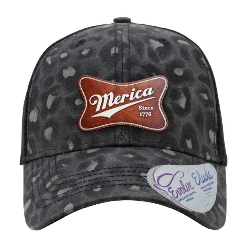 Merica Since 1776 Patriotic Trucker Hat – Americana Camo Leather Patch Hat