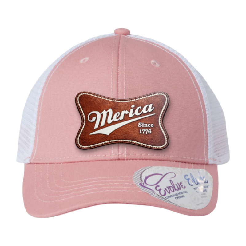Merica Since 1776 Patriotic Trucker Hat – Americana Camo Leather Patch Hat