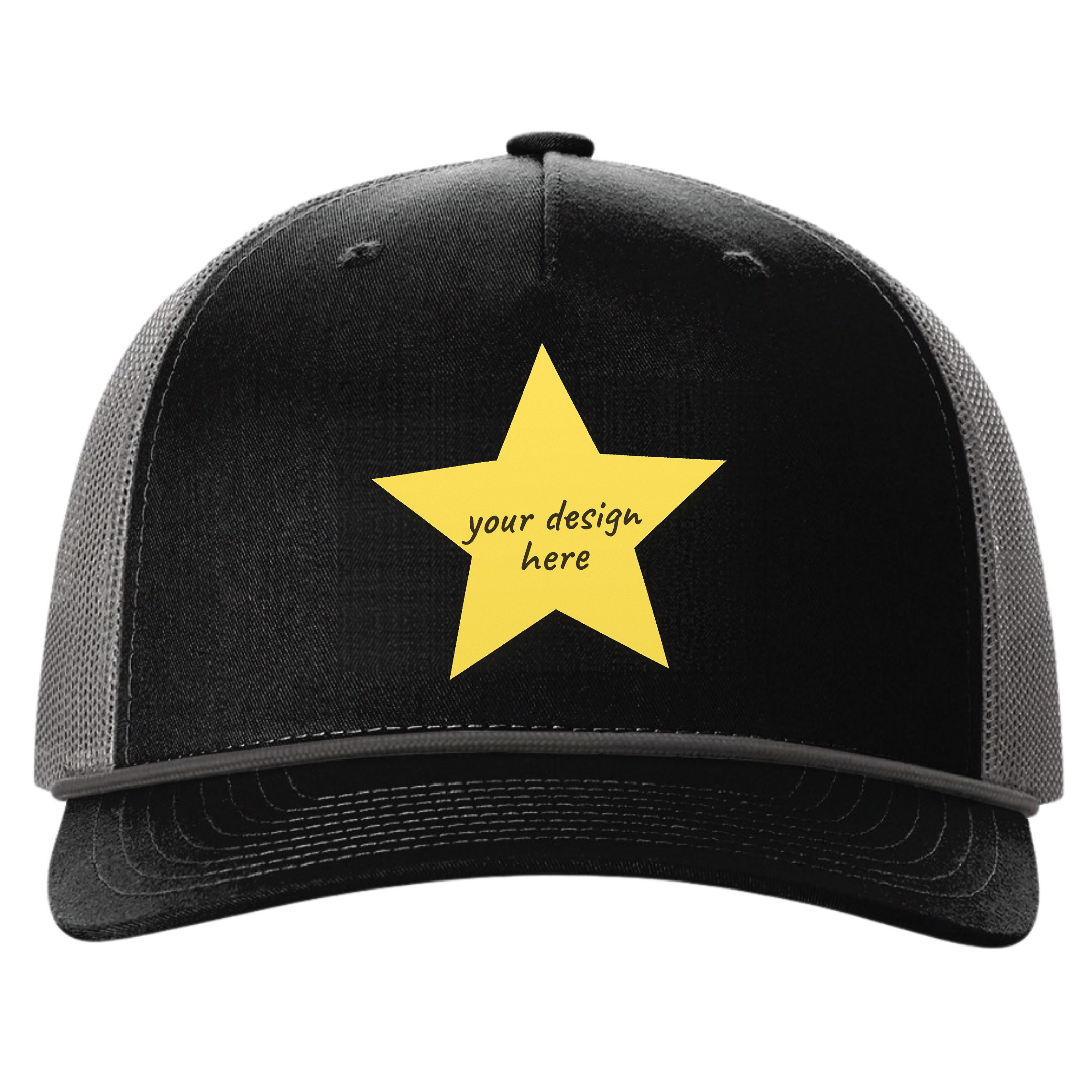 Personalized Richardson 112FPR Five Panel Trucker Hat with Rope with Custom Design