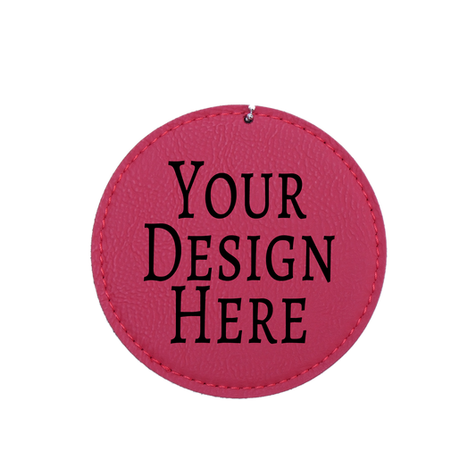 Round Leatherette Christmas Ornaments with Custom Design