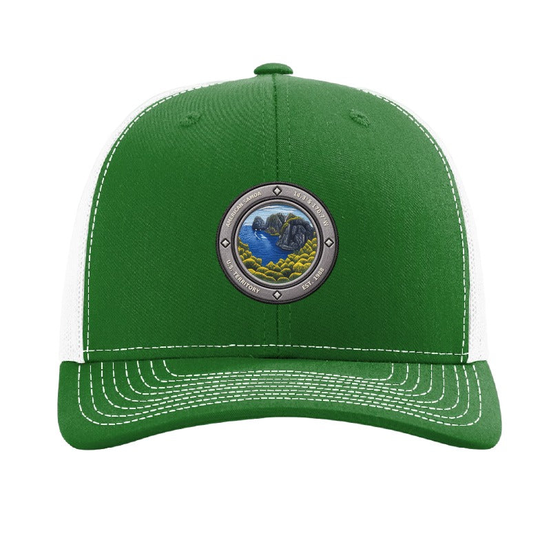 American Samoa National Park patch hat — Kelly Green/White