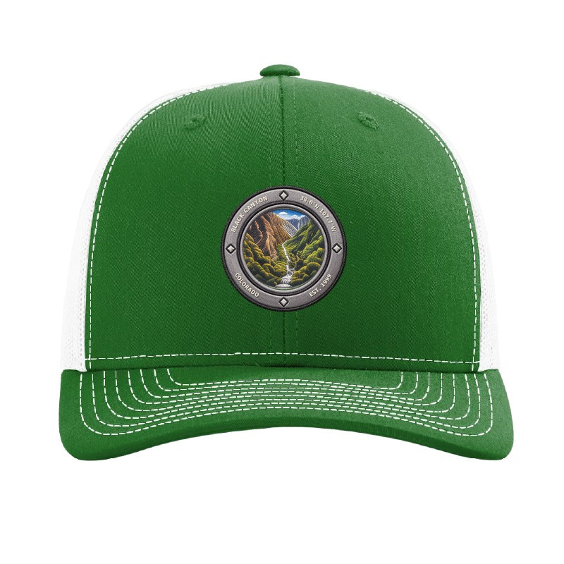 Black Canyon National Park patch hat — Kelly Green/White