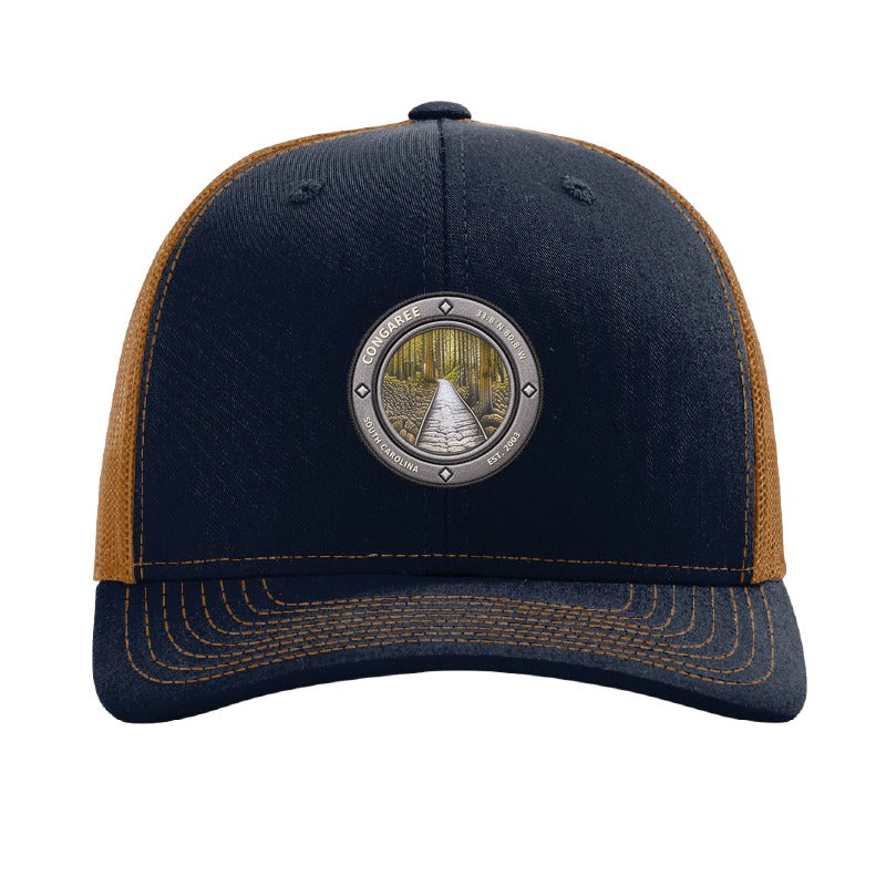 Congaree National Park patch hat — Navy/Caramel