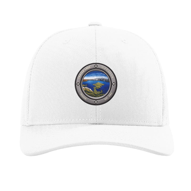 Crater Lake National Park patch hat — White