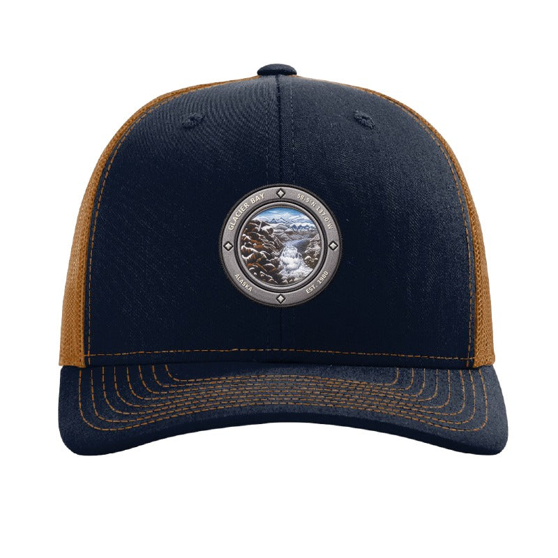 Glacier Bay National Park patch hat — Navy/Caramel