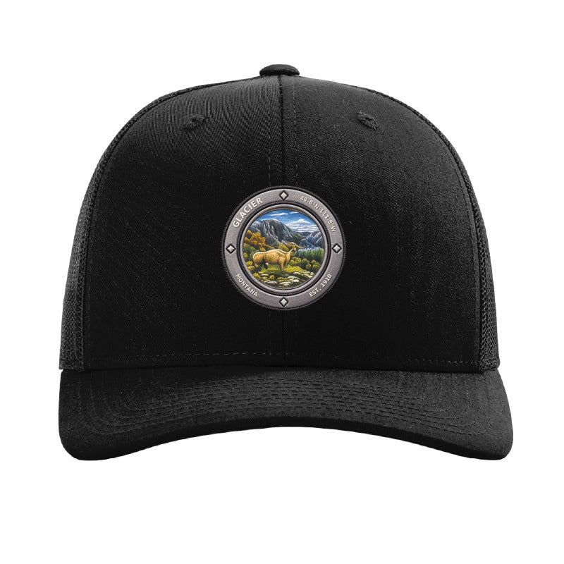 Glacier National Park patch hat — Black
