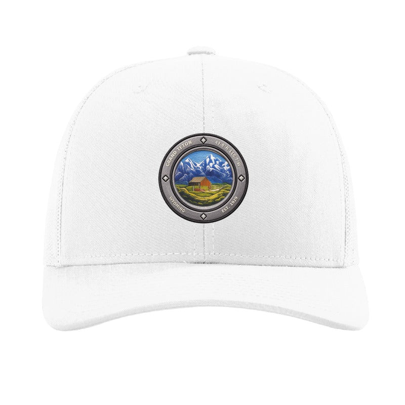 Grand Teton National Park patch hat — White