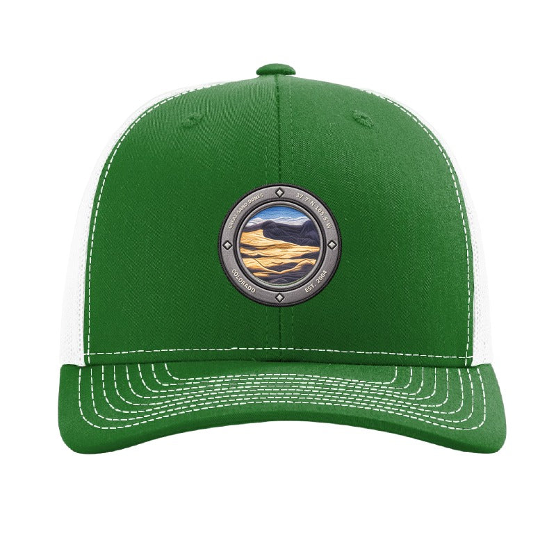 Great Sand Dunes National Park patch hat — Kelly Green/White