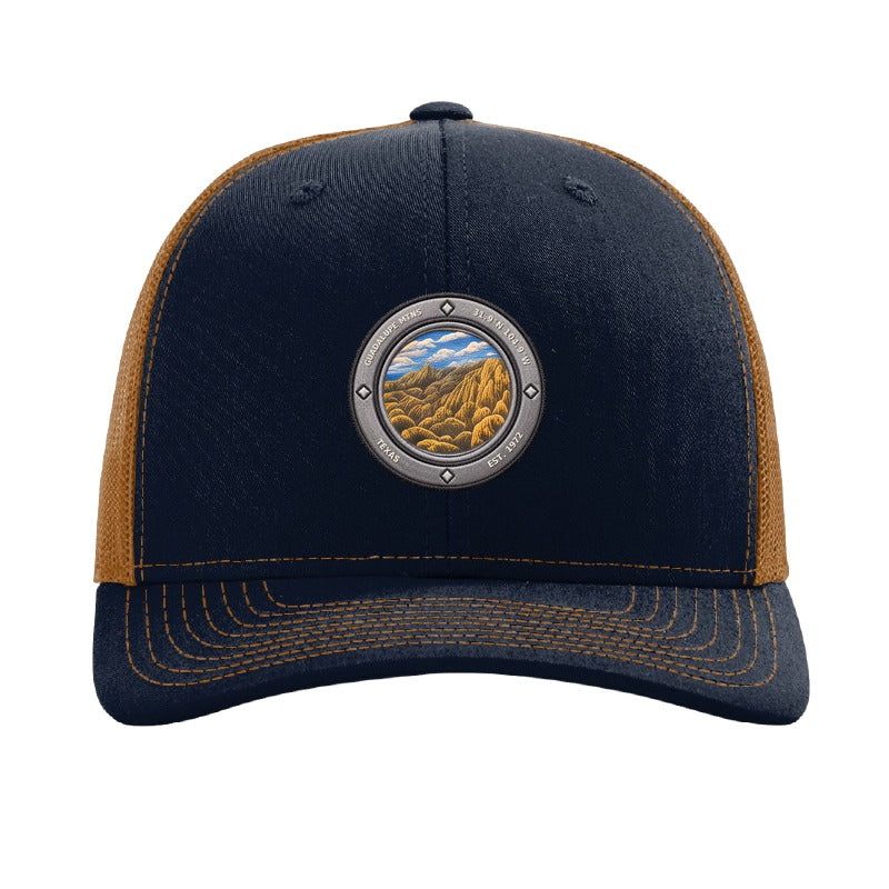 Guadalupe Mtns National Park patch hat — Navy/Caramel