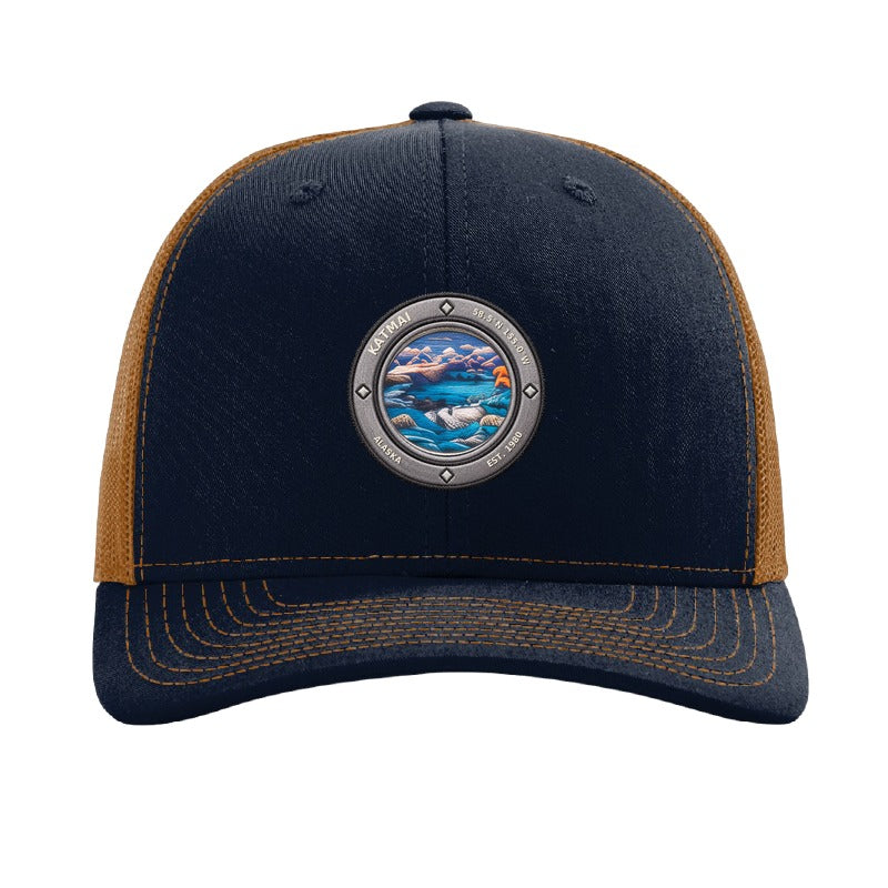 Katmai National Park patch hat — Navy/Caramel