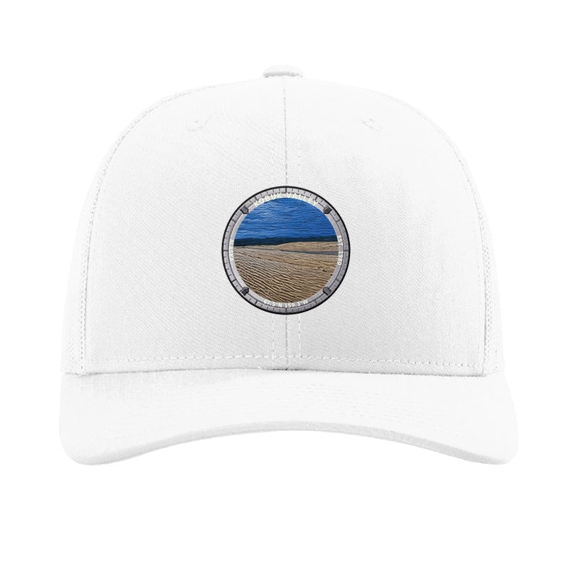 Kobuk Valley National Park patch hat in White — Great Kobuk Sand Dunes badge on a Richardson 112 trucker cap