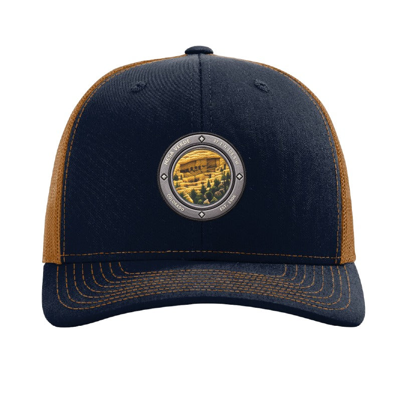 Mesa Verde National Park patch hat — Navy/Caramel