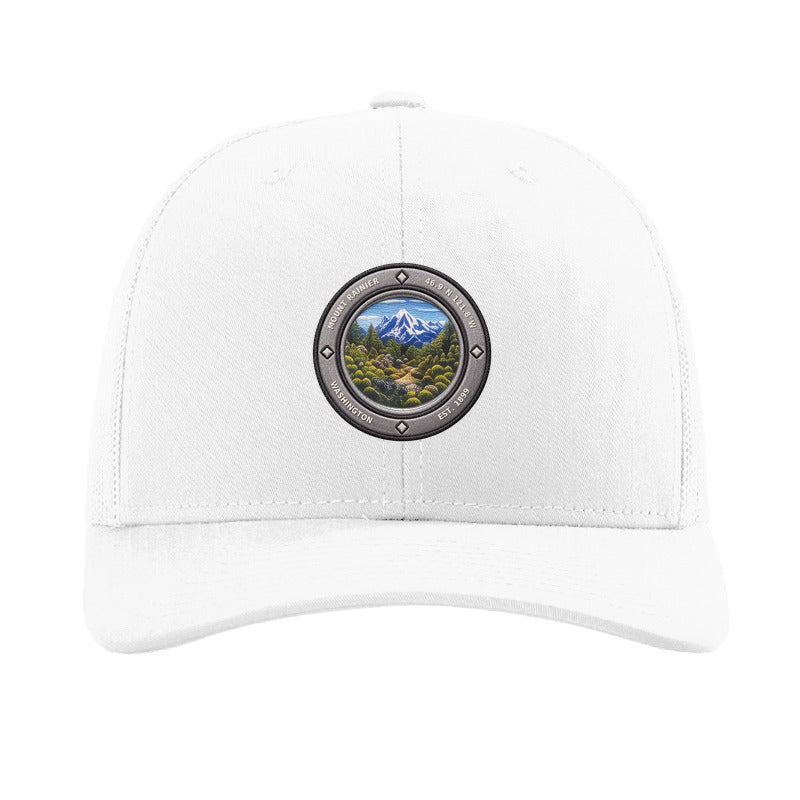 Mount Rainier National Park patch hat — White