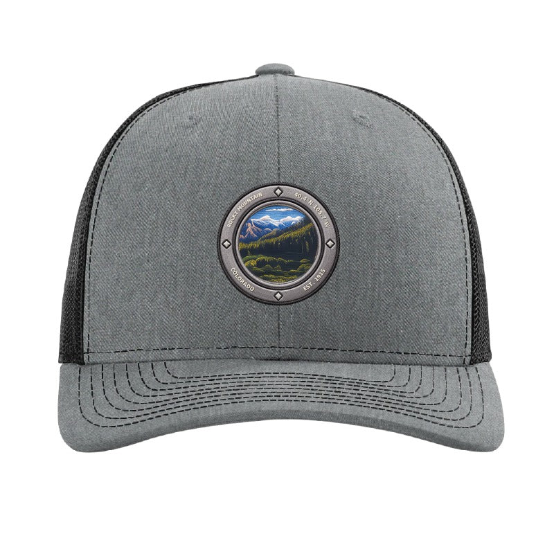 Rocky Mountain National Park patch hat — Heather Grey/Black