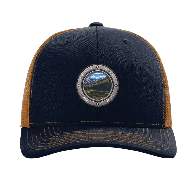 Rocky Mountain National Park patch hat — Navy/Caramel