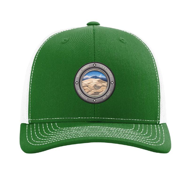 White Sands National Park patch hat — Kelly Green/White