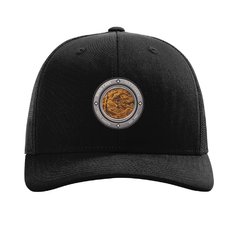 Wind Cave National Park patch hat — Black