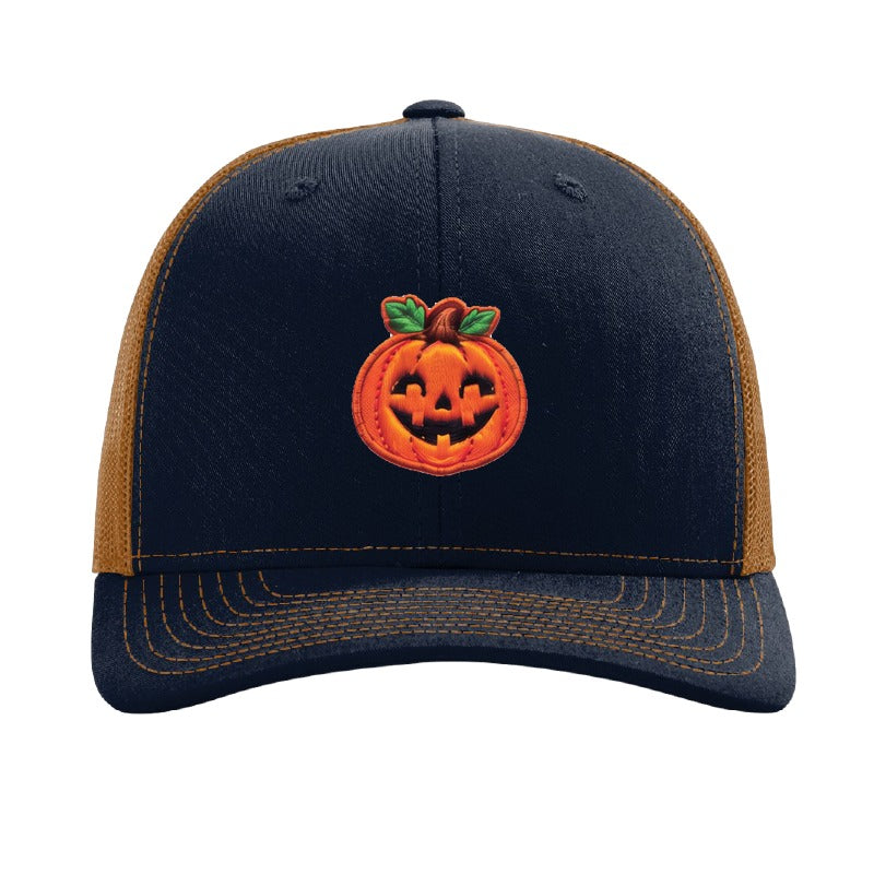 Classic Jack jack-o'-lantern patch hat — Navy/Caramel