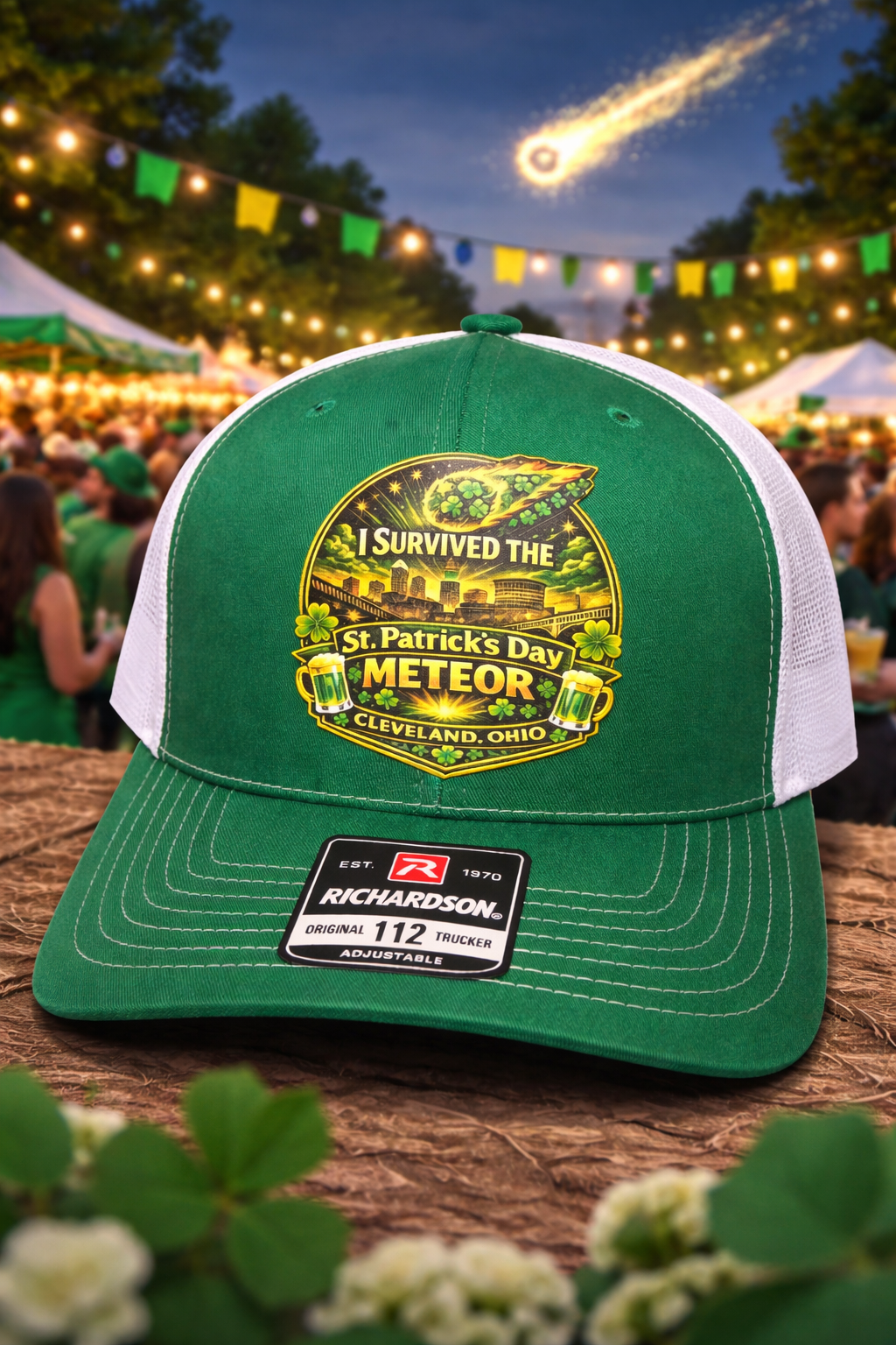 I survived the St Patrick's Day Meteor Cleveland, OH Trucker Hat - Richardson 112