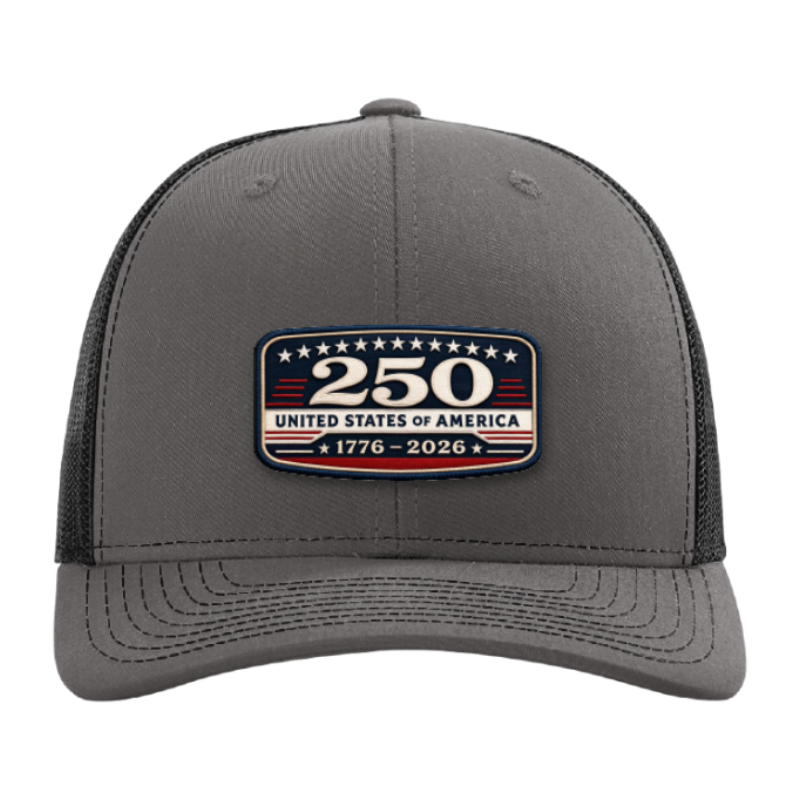 USA 250th Anniversary Trucker Hat – United States 1776–2026 Patriotic Patch Hat