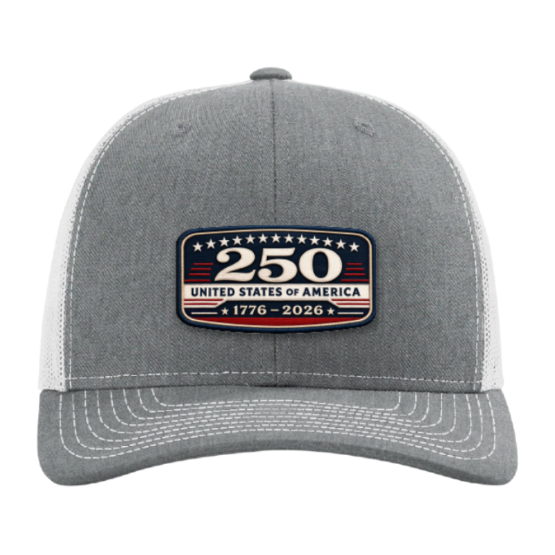 USA 250th Anniversary Trucker Hat – United States 1776–2026 Patriotic Patch Hat