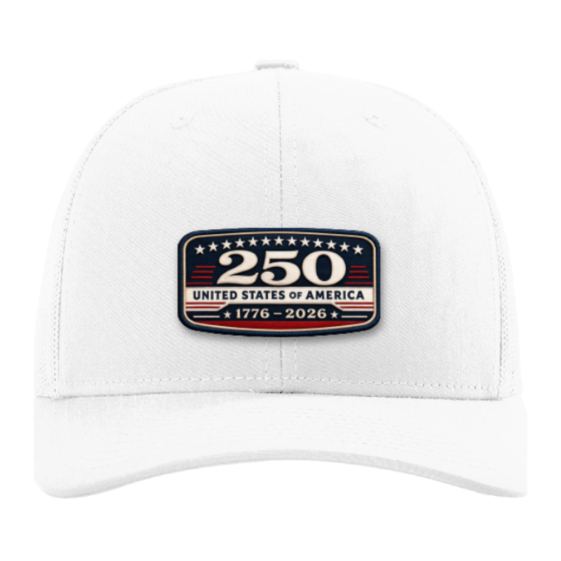 USA 250th Anniversary Trucker Hat – United States 1776–2026 Patriotic Patch Hat