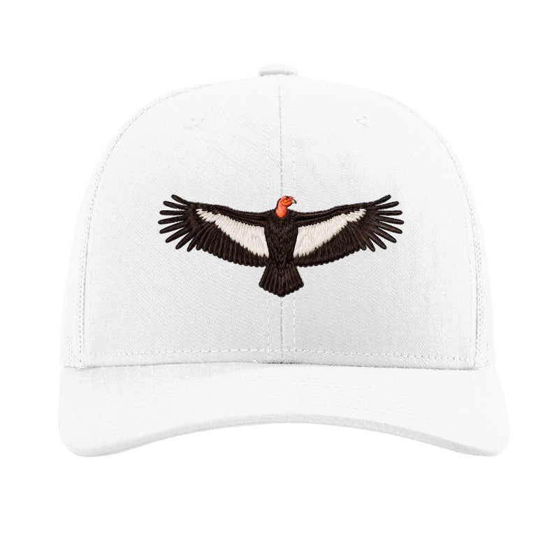 Embroidered condor patch trucker hat, Vermilion Cliffs Arizona - White