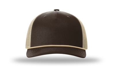 Personalized Richardson 112FPR Five Panel Trucker Hat with Rope with Custom Patch