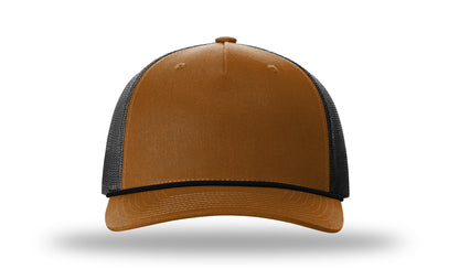 Personalized Richardson 112FPR Five Panel Trucker Hat with Rope with Custom Patch
