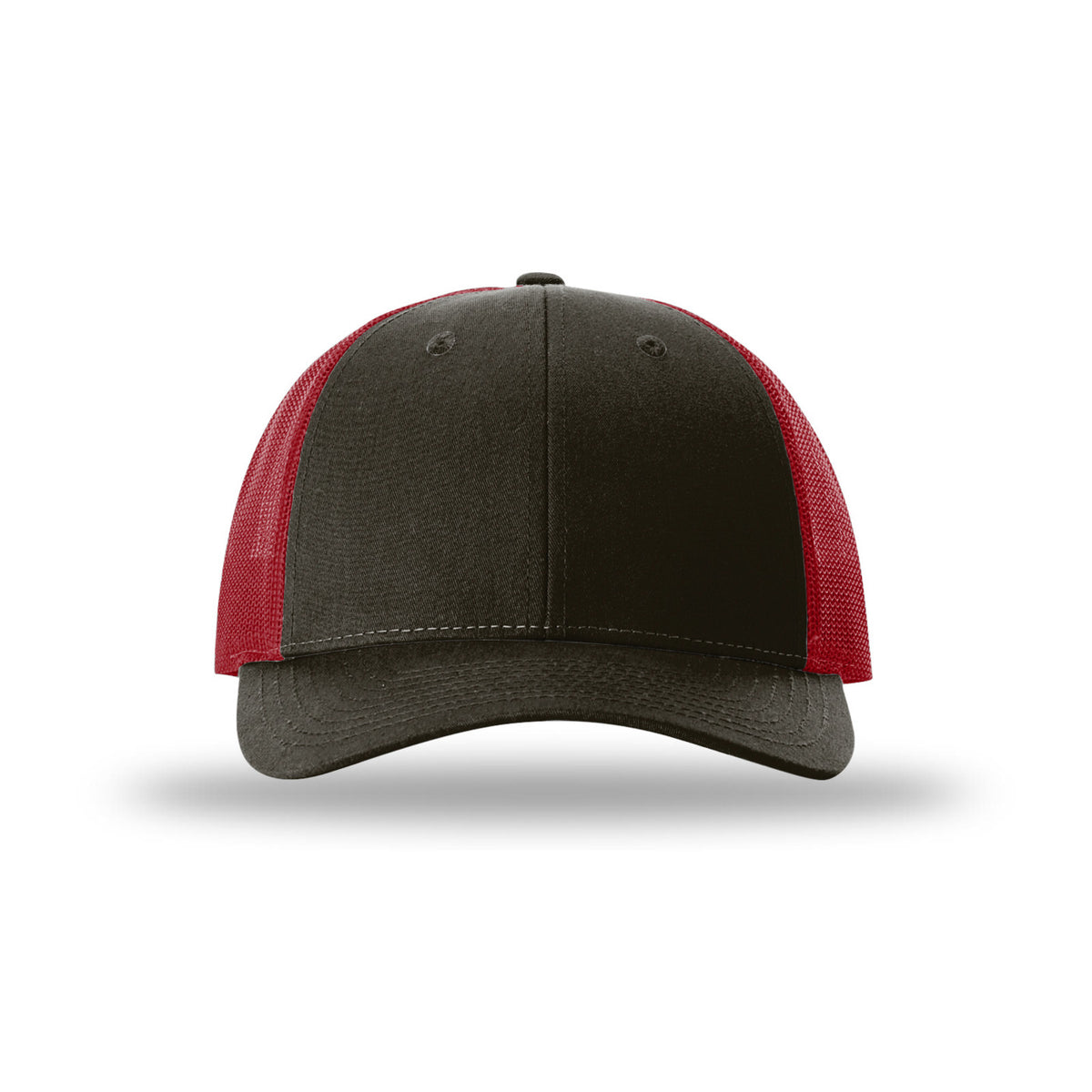 Richardson 115 Low Pro Trucker hat, Coffee/Claret, front view