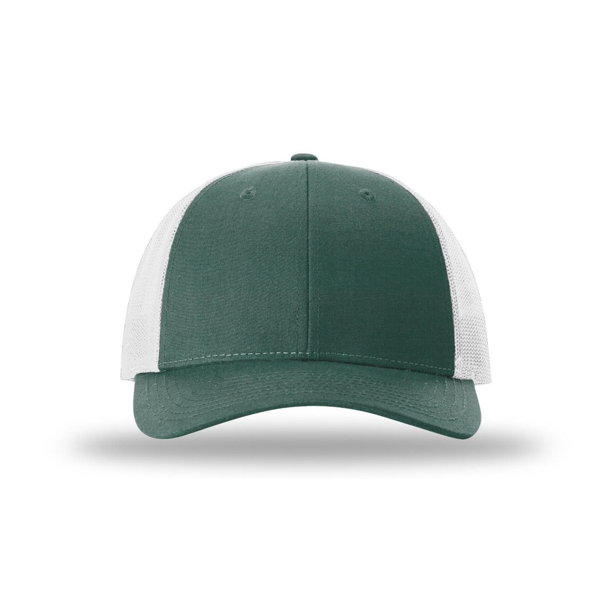 Richardson 115 Low Pro Trucker hat, Heather Dark Green/Silver, front view