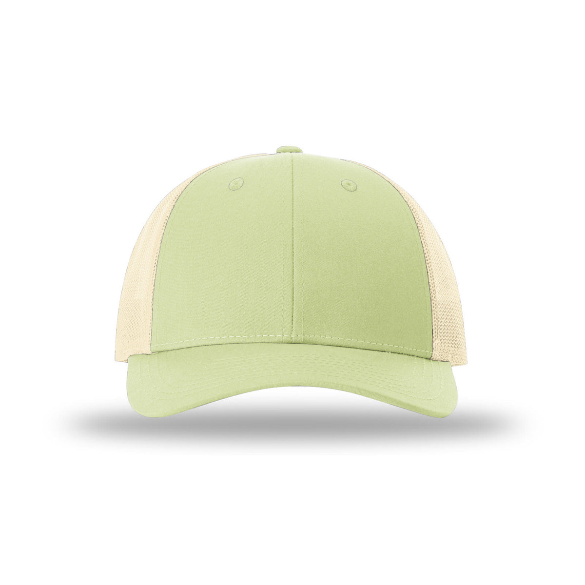 Richardson 115 Low Pro Trucker hat, Patina Green/Birch, front view