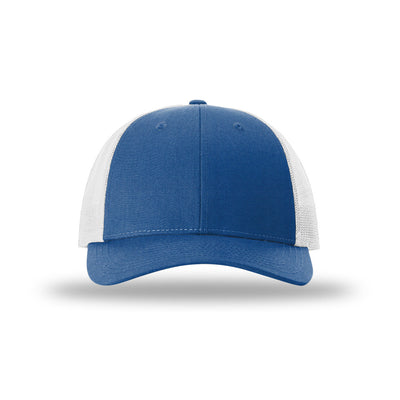 Richardson 115 Low Pro Trucker hat, Royal Heather/Light-Grey, front view