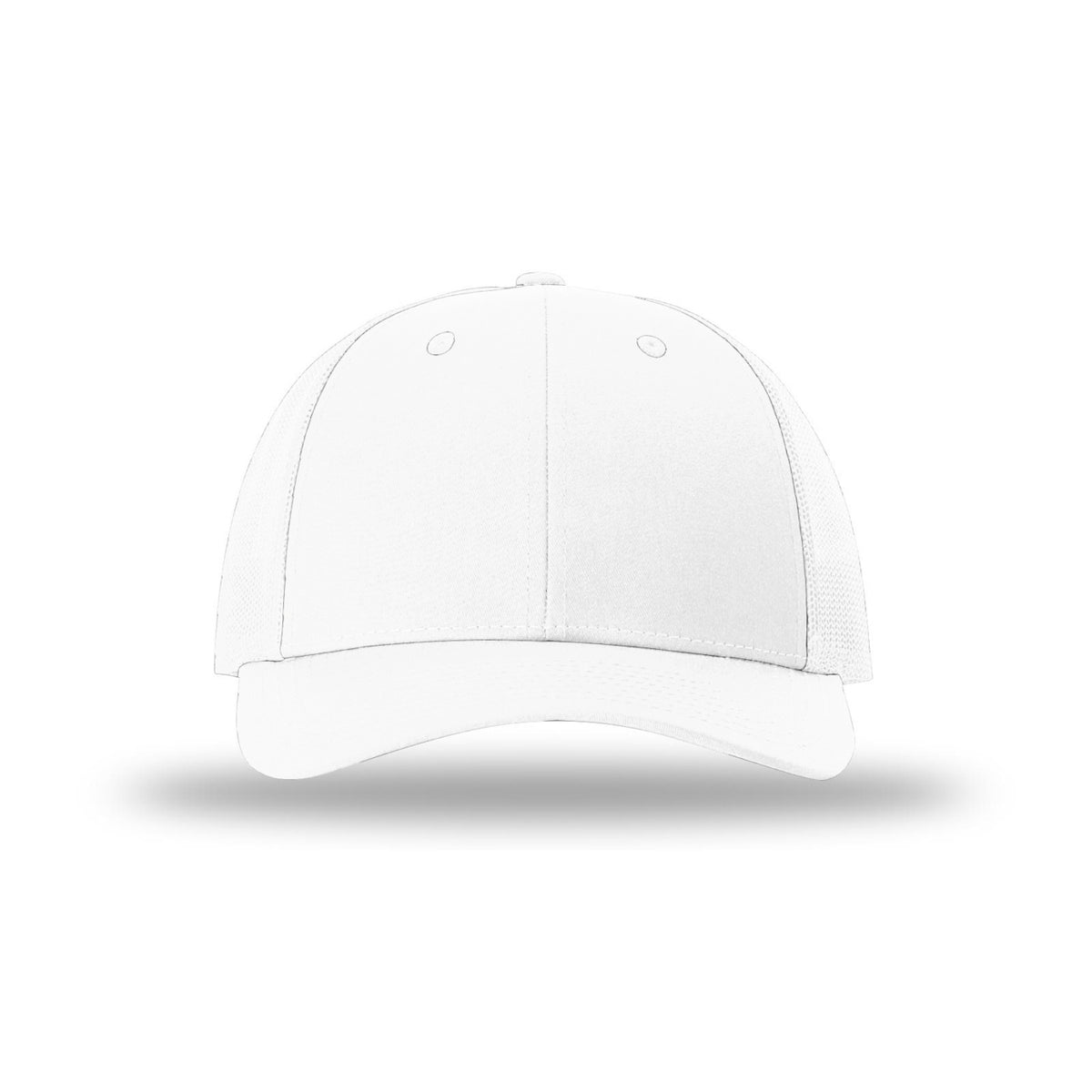 Richardson 115 Low Pro Trucker hat, White, front view