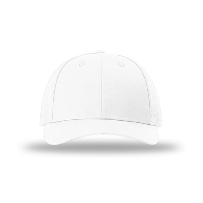 Richardson 115 Low Pro Trucker hat, White, front view