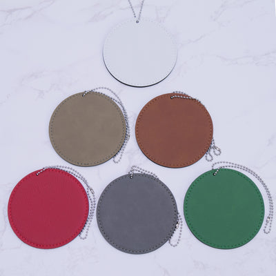 Round Leatherette Christmas Ornaments with Custom Design
