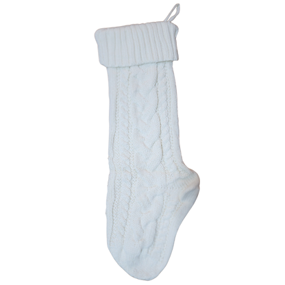 Knit Christmas Stocking with Personalized Leather Patch