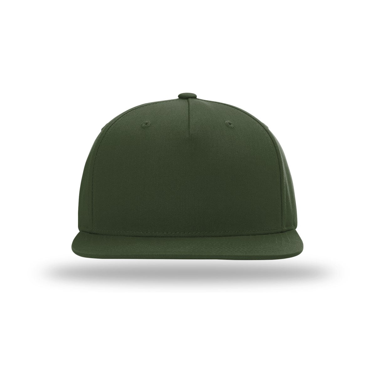 Richardson 255 pinch front structured snapback in army olive, front view
